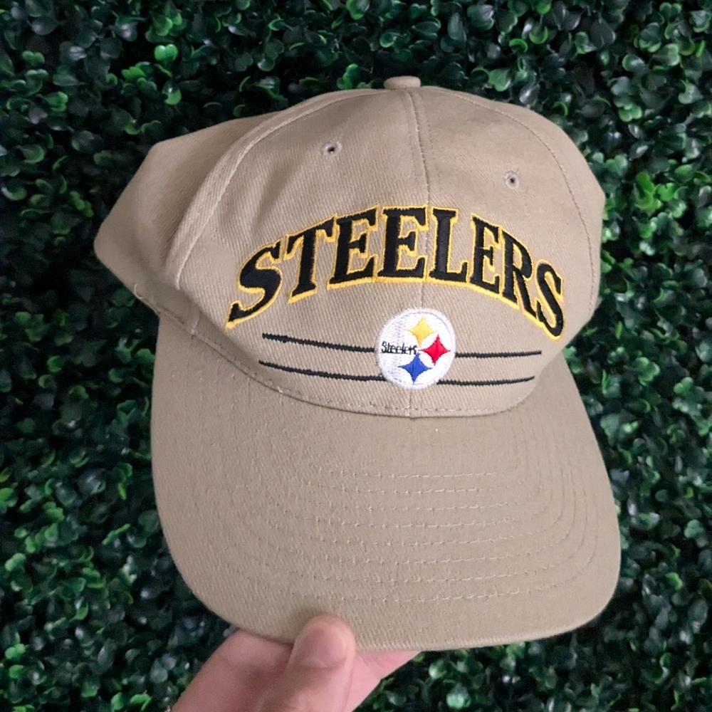 VTG Steelers Khaki Tan Adjustable Cap Hat